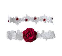 osiuujkw Liga de encaje vintage con bordados para bodas, cinturones para piernas, accesorios para damas de honor y eventos especiales. Ligas novia diseñadas con exquisitos estampados florales.