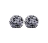 osiuujkw Mini micrófonos con cancelación de Ruido, compatibles con la mayoría de los teléfonos, con Sonido nítido, Fabricados en ABS. Micrófonos, Bola de Pelo a Prueba de Viento, un par