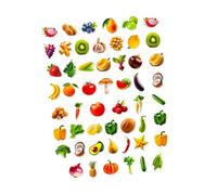 osiuujkw Pegatinas educativas fáciles de pelar para frutas y verduras. a los niños a aprender sobre frutas y verduras. Ayuda los niños estudiar y