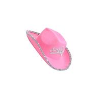 osiuujkw Sombrero de vaquero Decoración de dama honor novia Accesorio imprescindible para fotografía y representaciones teatrales Sombrero vaquero occidental ala ancha para hombres, adolescentes y