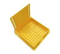 osiuujkw Soporte versátil con plantilla para notas y dispensador organizador de suministros de escritorio oficina y es muy adecuado suministros oficina y accesorios, Amarillo, 9.5 x 9.5 cm