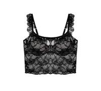 osiuujkw Sujetador sexy Lencería de encaje Dama Ropa de dormir Atractivo Hebilla hermosa Malla flexible Transpirable Mano de obra fina Sujetador push-up, Negro, METRO