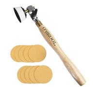 O'skool - Juego de herramientas de lijado autoalineables para torneado de madera con 10 discos a juego de 50 mm, ideal para tornear madera para cuencos, bandejas, ciertas clavijas y formas cóncavas