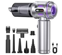 Oskuglin Aspirador de Mano Sin Cable Portátil, Motor sin Escobillas, 3 Niveles de Succión Ajustable, para Coche/Casa/Pelo de Mascota/Oficina, Incluye 2 Filtros, Ligero y Compacto, Plateado (Plata)