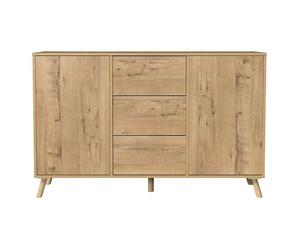 Oslo Aparador (L x An x Al: 40 x 140 x 89 cm, Roble gold, Número de cajones: 3 ud.)