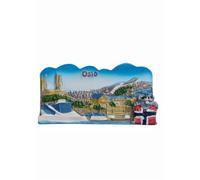 Oslo Norway imán para nevera de viaje, recuerdo 3D, calcomanía magnética pintada a mano, colección de manualidades