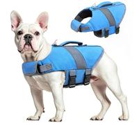 Oslueidy Chaleco Salvavidas para Perros Chaleco Salvavidas para Tiburones de Alta Flotabilidad Chaleco Salvavidas para Perros Chaleco Seguridad Bote Natación Kayak Surf Bañador (Blau, XL)
