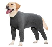 Oslueidy Traje de Recuperación para Perros Después de la Cirugía, Pijama para Perros Grandes y Medianos, Traje de Cirugía (Gris Oscuro, 2XL)