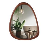 OSMall Espejo de pared irregular, espejo de decoración asimétrica, espejos de pared de madera, espejo decorativo de forma extraña, espejos estéticos montados en la pared para sala de estar,