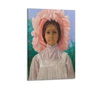 Osman Hamdi Bey Girl with Pink Cap Wall Art Poster Canvas Wall Art Decorative Picture Prints Modern Decor 20 x 30 pulgadas (50 x 75 cm)