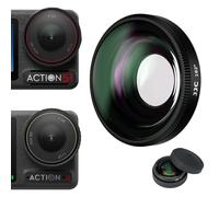 Osmo Action 5 Pro 4 - Objetivo gran angular para DJI Osmo Action 5 Pro/4 con caja de filtro, 182° FOV Wide Angle Lens multicapa de cristal óptico HD con marco de aluminio