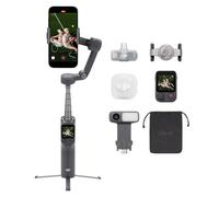 Osmo Mobile 8P + Transmisor Mic Mini 2, estabilizador para iPhone y Android, micrófono inalámbrico, Audio Lleno de Detalles, dji OsmoAudio, cancelación Activa de Ruido, estabilización de 3 Ejes