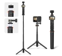 Osmo Pocket 3 - Trípode para cámara de acción Go Pro, mini escritorio de mesa, soporte de trípode extensible pequeño de mano con tornillo de liberación rápida de 1/4 pulgadas para DJI Action 5 Pro