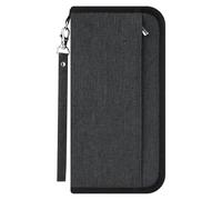 Osmond 1 cartera de viaje para pasaporte, cartera de pasaporte familiar, tela Oxford, bloqueo RFID, impermeable, organizador de documentos de viaje unisex, gris oscuro