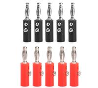 Osmond 10pcs de Enchufe de Conector Enchufe de Banana aislados 4mm Rojo + Negro