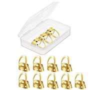 Osmond 12 PúAs para Dedos de Guitarra, PúAs para Dedos de Metal Ajustables para Guitarra, Banjo, Dorado