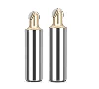 Osmond 2 Piezas de Brocas de Punta Esférica de 1/2 X 1/4 Pulgadas y 1/2 X 1/2 Pulgadas para Fresadora de Madera con Núcleo de Radio CNC, Herramientas de Brocas de Caja