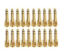 Osmond 20 Piezas Hifi 1/4 Pulgadas 6,35 Mm Macho a 3,5 Mm Hembra Adaptador de Audio EstéReo Amplificador Mezclador Guitarra 6,35 a 3,5 Convertidor