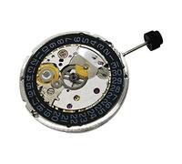 Osmond 2824-2 Movimiento 2824 3 O'Clock Negro Calendario Alta Precisión Movimiento Mecánico Automático Accesorios de Reloj Reemplazo, plata
