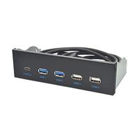 Osmond 5,25 Pulgadas Usb3.1 Gen2 Panel Hub USB 2 Puertos Usb3.0 + 2 Puertos Usb2.0 + 1 Puerto Tipo-C con Conector Tipo-E