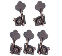 Osmond 5 piezas Guitar Vintage Open Guitar Tuning Key Pegs Mecánicos Mecánicos Mecánicos 2L3R para 5 Cuerdas Bajo Rojo Bronce