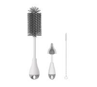 Osmond - Accesorio de limpieza de cepillo de botella de silicona, conjunto de cepillos de limpieza de pajita para limpieza de recipientes de cuello estrecho gris