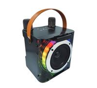 Osmond Altavoz Bluetooth de Karaoke de Alta Potencia, Luz Rítmica Musical, Subwoofer Inalámbrico Estéreo Envolvente con Micrófono Dual, Color Negro