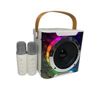 Osmond Altavoz Bluetooth de Karaoke de Alta Potencia, Luz Rítmica Musical, Subwoofer Inalámbrico Estéreo Envolvente con Micrófono Dual, Color