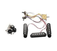 Osmond Arnés de cableado de recogida de guitarra eléctrica interruptor de 5 vías precableado, recogida SSS para guitarra eléctrica negro