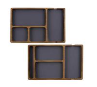 Osmond Bandeja Organizadora de Sintético con 4 Compartimentos, de Madera, para Mesita de Noche, para Guardar Teléfono, Joyas, Escritorios y Tocador.