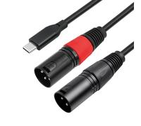 Osmond Bochara Tipo C Entrada A Doble Salida XLR Macho OFC Cable de Audio para Altavoces Amplificador Mezclador 300cm