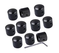 Osmond - Botón de volumen de metal para guitarra eléctrica negra, botón de volumen de bajo, botón de hierro con agujero, botón de volumen, tapa de interruptor