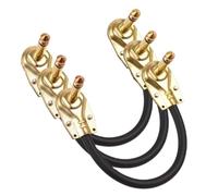 Osmond Cable de Puente para Guitarra (Paquete de 3), 6,35 mm², Cable de Efectos, Cabeza, Chapado en, 15 cm.