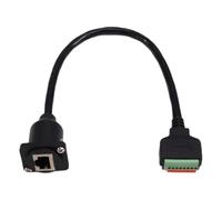 Osmond Cable RJ45 8P8C Hembra Tipo D para Montaje en Panel A Bloque de Terminales Sin Soldadura. Cable RJ45 Ethernet A Terminal de Resorte.