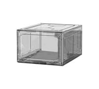 Osmond Caja Plástico Duro para Zapatos Deportivos, Caja Plástico para Zapatos, Caja Almacenamiento Zapatos A Prueba Polvo, Zapatero, Gabinete Apilable, Caja Almacenamiento Negra