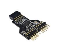 Osmond Conector de Interfaz USB de 9 Pines para Placa Base, Divisor de 1 A 2, Adaptador de Expansión, Concentrador USB de 9 Pines, Conector USB 2.0 para Ventilador RGB.