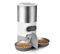 Osmond Dispensador Automático Comida para Gatos 4,5l,Comedero Inteligente para Perros y Gatos, Individuales o Dobles Acero Inoxidable,Alimentación para Mascotas con Alimentos Secos