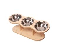 Osmond Elevados para Gatos con 3 de Acero Inoxidable Elevados para Comida y Agua Cuenco Elevado para Mascotas con Inclinación de 15 Grados