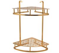 Osmond Estante de Baño Dorado, Estante de Esquina para Ducha, Estante de Pared para Baño, Estante de Esquina de 2 para Almacenamiento de Champú
