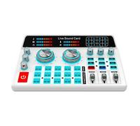 Osmond H9 - Mezclador de audio USB con tarjeta de sonido externa, micrófono, tarjeta de sonido de transmisión en para teléfono móvil y computadora