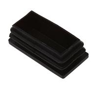 Osmond Insertos de tubo rectangular de plástico, tapa ciega de 25 x 50 mm, 10 unidades, color negro
