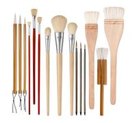 Osmond Juego de 15 Pinceles para Esmaltado de Cerámica, Pinceles de Acuarela para Esmaltado, Pinceles para Difuminar Cerámica, Acrílico y Acuarela.