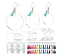 Osmond Juego de Llaveros Acrílicos en : 3, 2,5 y 2 Pulgadas de Acrílico Transparente Redondo, para Manualidades de Llaveros DIY.