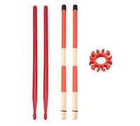 Osmond Kit de de Nylon con Cepillo de BateríA de Madera, Clip de Soporte de de Tambor, Accesorios de Tambor de Jazz Rojo