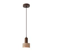 Osmond Lámpara Colgante de Travertino Amarillo, 110-240 V, Estilo Nórdico Japonés WABI Sabi, Ideal para Mesitas de Noche y Restaurantes.
