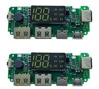 Osmond LED Dual USB 5V 2.4A Micro-Tipo/Tipo-C USB Mobile Power Bank Cargador Bateria Portátil 18650 Módulo de Carga Tarjeta de Cargador de Batería de Litio 2Pcs