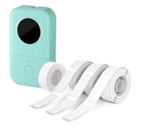 Osmond Máquina etiquetadora D30 con 4 cintas, cinta negra sobre de 12 mm, repuesto de mini impresora de etiquetas Bluetooth