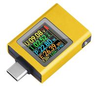 Osmond Medidor de Potencia Tipo C, Comprobador de Voltaje y Corriente, Multímetro Digital CC 4,5-50 V, 0-12 A, PD 3.1, Color Amarillo Dorado.