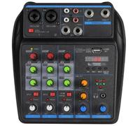 Osmond Mezclador de audio de 4 canales, mini consola de mezcla de sonido, Bluetooth de 48 V, fuente de alimentación para música, DJ, grabación, de karaoke