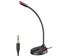 Osmond Micrófono con Cable de 3,5 mm y Altavoces para PC y Portátil. Sonido Nítido. Plug and Play. Ideal para Reuniones, Estudios y Discursos.